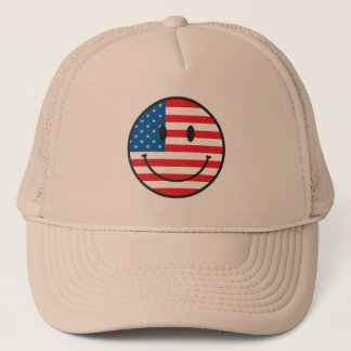 Casquette Drapeau américain, visage joyeux