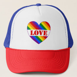 Casquette Drapeau arc-en-ciel LGBTQIA+ Love Heart pour le Mo