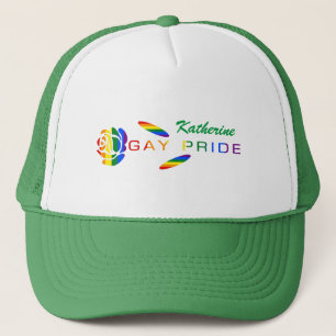 Casquette Drapeau arc-en-ciel rose Fierté Gay Nom personnali