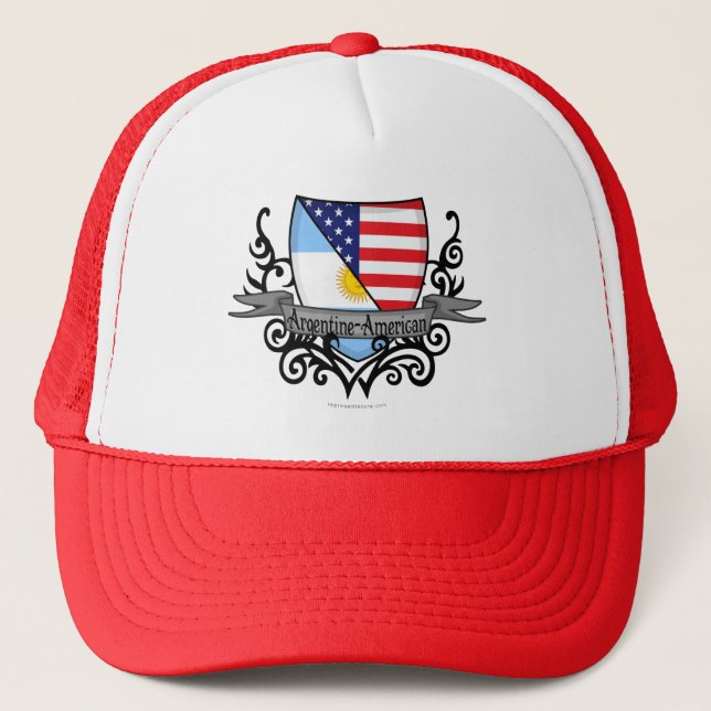 Casquette Drapeau Argentin-Américain de bouclier (Devant)