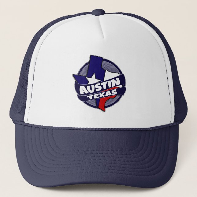 Casquette Drapeau Austin Texas casque de camionneur (Devant)