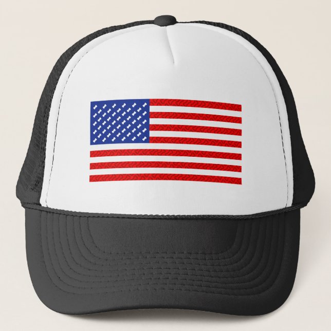 Casquette Drapeau avec des os de chien (Devant)