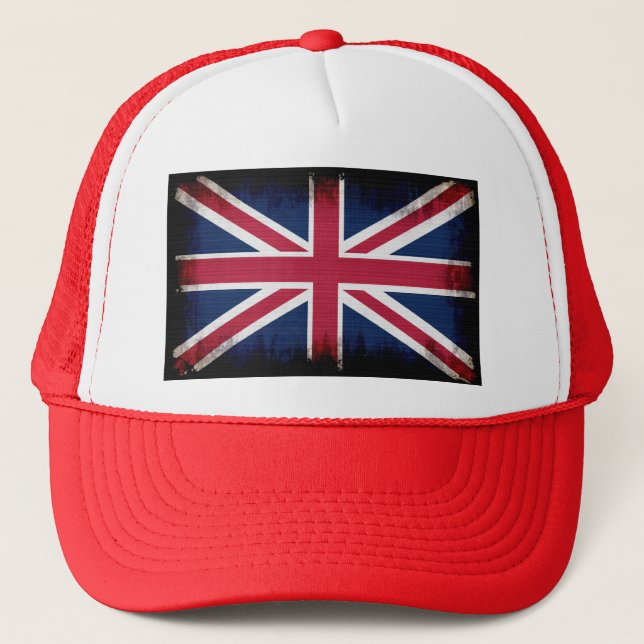 Casquette Drapeau britannique, Union Jack, Grunge patriotiqu (Devant)