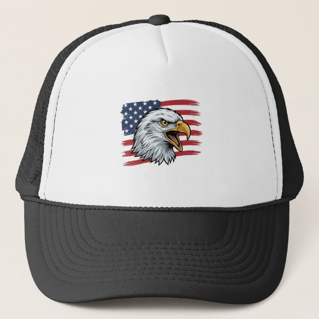 Casquette Drapeau d'aigle patriotique Conception de vecteur  (Devant)