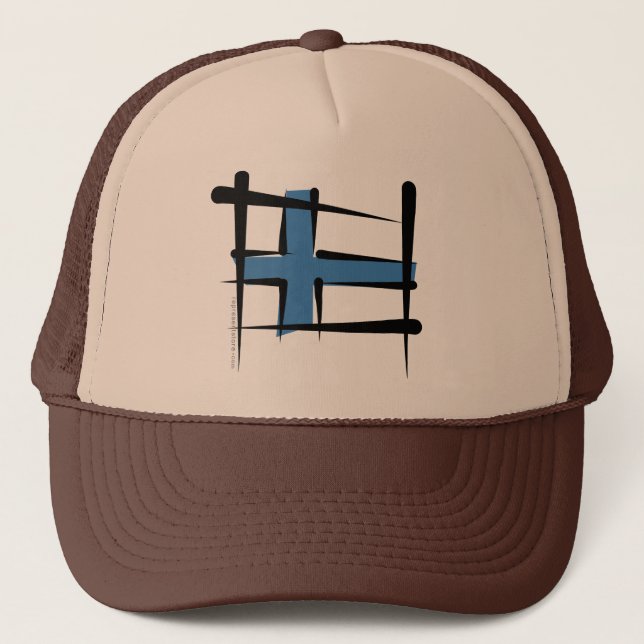Casquette Drapeau de brosse de la Finlande (Devant)