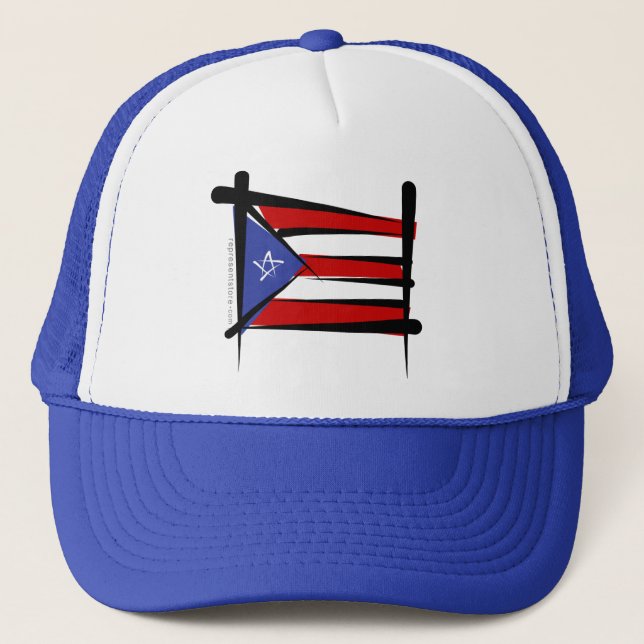 Casquette Drapeau de brosse de Porto Rico (Devant)