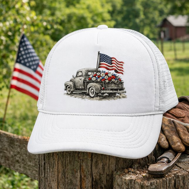 Casquette Drapeau de camionnette vintage  (Créateur téléchargé)