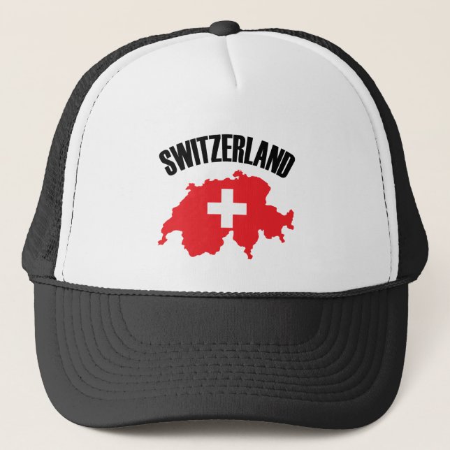 Casquette Drapeau de carte Suisse (Devant)
