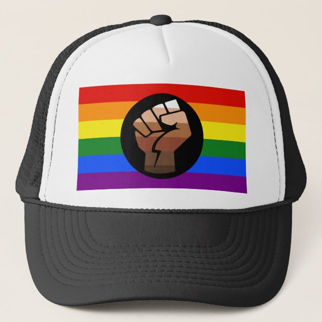 Casquette Drapeau de couleur des personnes queer de Slippery (Devant)