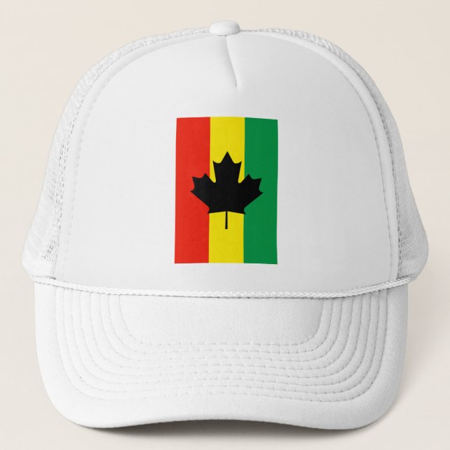 Casquette Drapeau de feuille d'érable de reggae de Rasta (Devant)