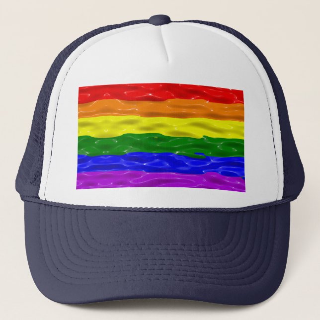Casquette Drapeau de fierté de SlipperyJoe's vernis rouge or (Devant)