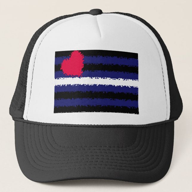 Casquette Drapeau de fierté en cuir bosselé (Devant)