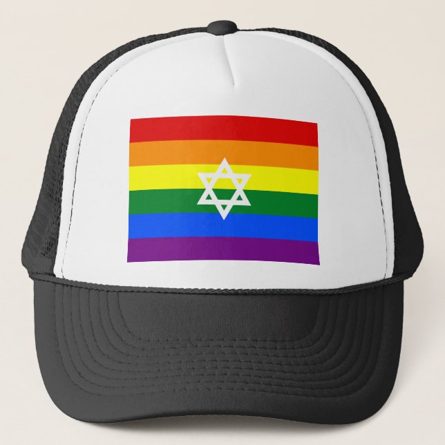 Casquette Drapeau de la Gay Jewish Pride (Devant)