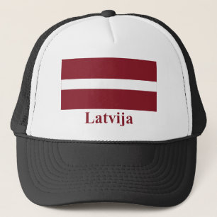 Casquette Drapeau de la Lettonie avec le nom dans le Latvian