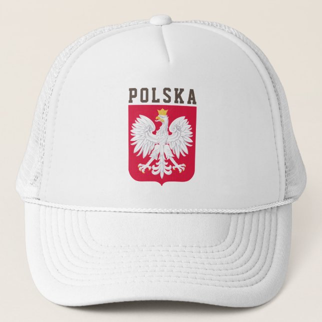 Casquette Drapeau de la Pologne (avec armoiries) (Devant)