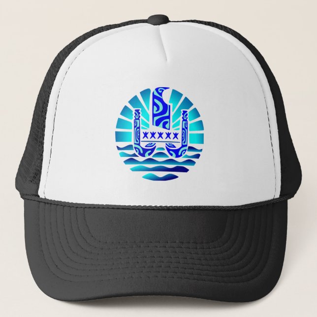 Casquette Drapeau de la Polynésie française (bleu) (Devant)
