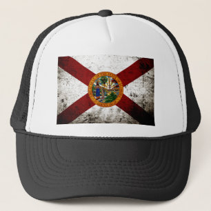 Casquette Drapeau de l'État de Floride Black Grunge
