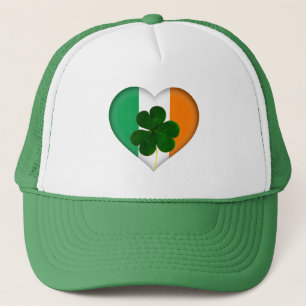 Casquette Drapeau de l'Irlande Shamrock de coeur Clover St.