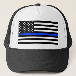 Casquette Drapeau de police de la ligne bleue mince