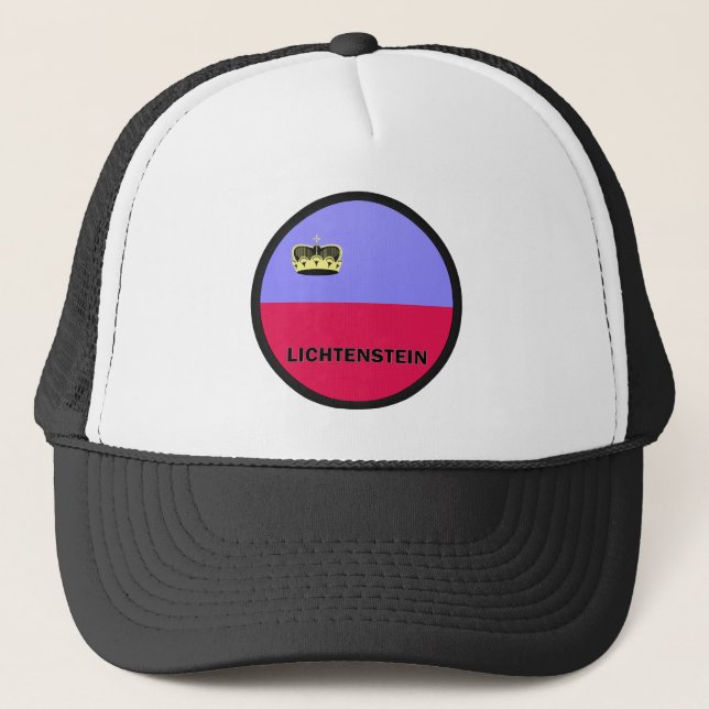 Casquette Drapeau de qualité de rondeau du Lichtenstein (Devant)