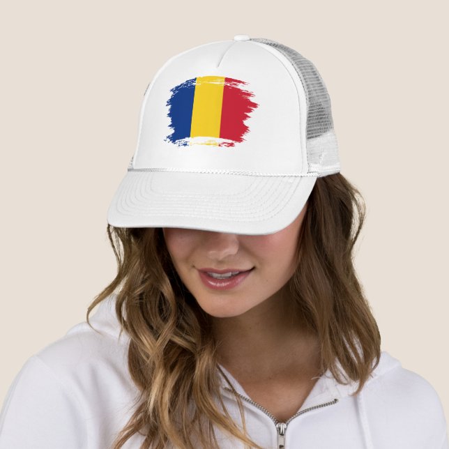 Casquette Drapeau de Roumanie (En situation)