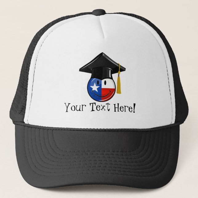 Casquette Drapeau de sourire de diplômé fier du Texas (Devant)