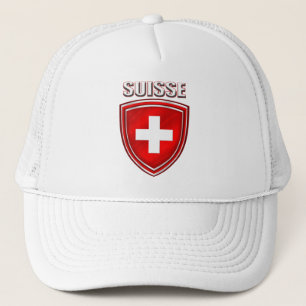 Casquette Drapeau d'emblème de bouclier de logo de Suisse de