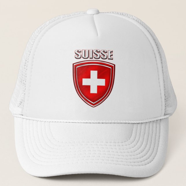 Casquette Drapeau d'emblème de bouclier de logo de Suisse de (Devant)