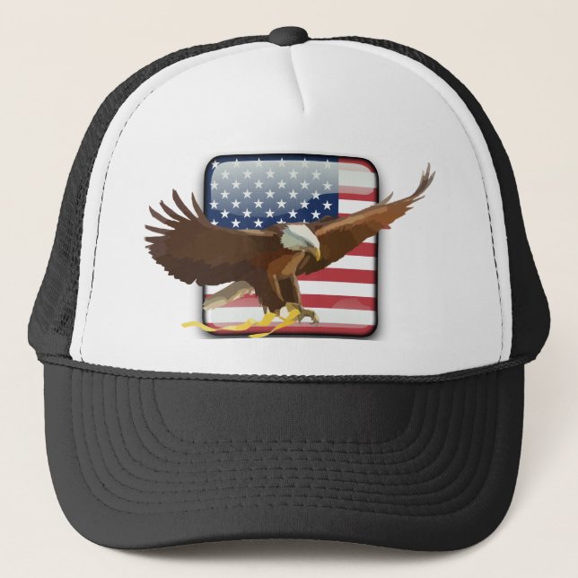 Casquette Drapeau des Etats-Unis d'aigle chauve (Devant)