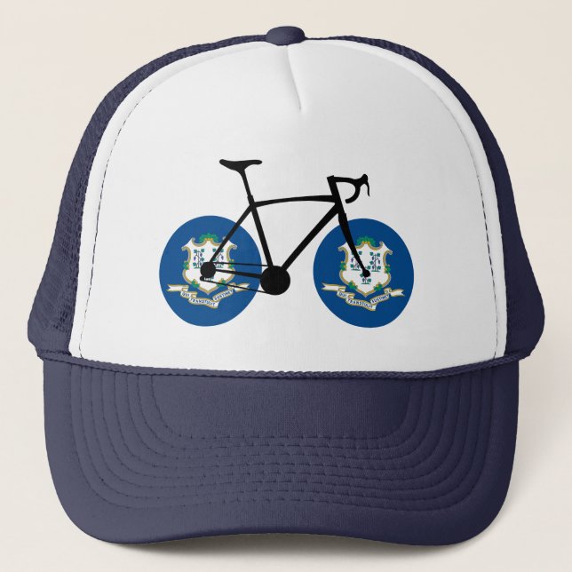 Casquette Drapeau du Connecticut Cyclisme (Devant)