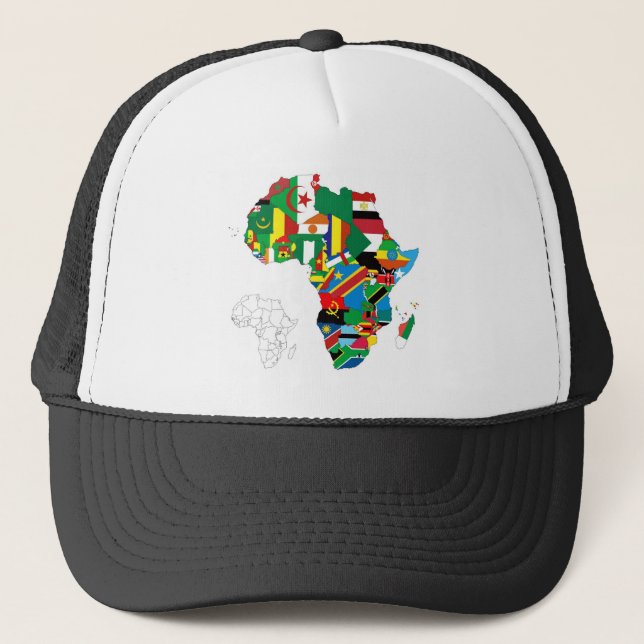 Casquette Drapeau du continent africain Carte (Devant)