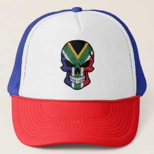 Casquette Drapeau du crâne souriant d'Afrique du Sud