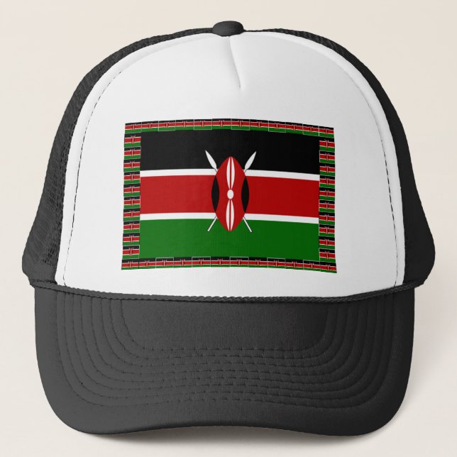 Casquette Drapeau du Kenya : avec cadre de drapeau miniature (Devant)