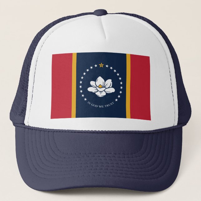 Casquette Drapeau du Mississippi - Nouveau Drapeau de Magnol (Devant)