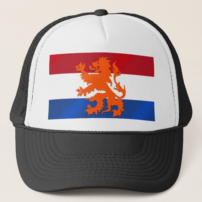 Casquette Drapeau effréné néerlandais de Pays-Bas de lion (Devant)