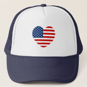 Casquette Drapeau en forme de coeur des Etats-Unis USA