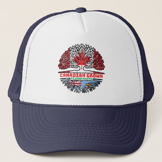 Casquette Drapeau Fidji Fijian Canadian Canada Tree Roots (Devant)