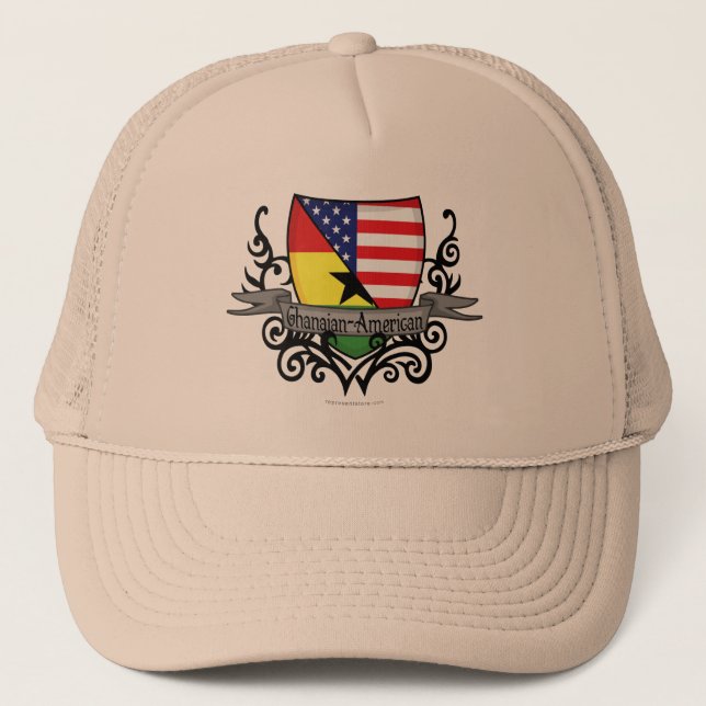 Casquette Drapeau Ghanéen-Américain de bouclier (Devant)