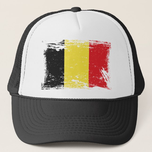 Casquette Drapeau grunge de la Belgique (Devant)
