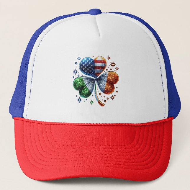 Casquette Drapeau irlando-américain FÊTE DE LA SAINT-PATRICK (Devant)