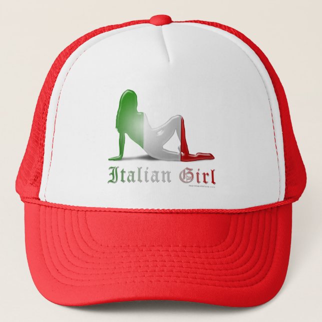 Casquette Drapeau italien de silhouette de fille (Devant)