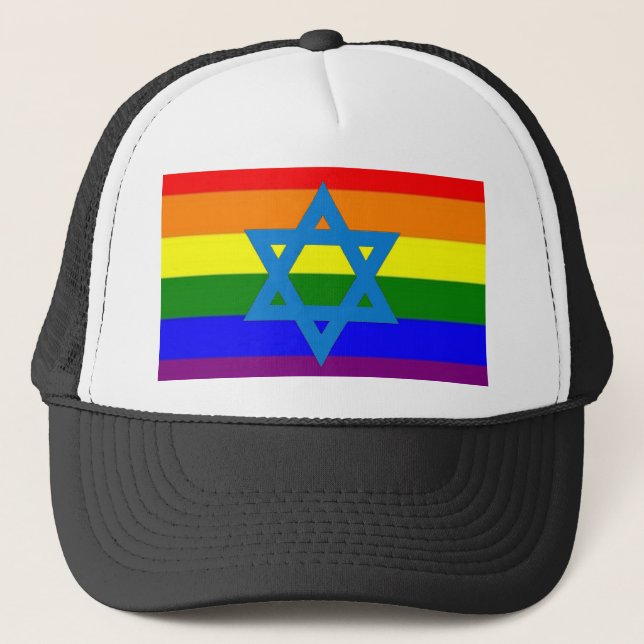 Casquette Drapeau juif de gay pride (Devant)