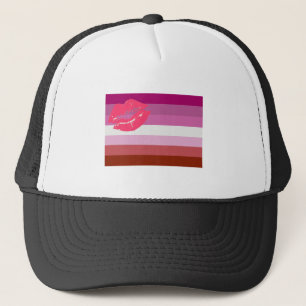 Casquette Drapeau lesbien de fierté de rouge à lèvres