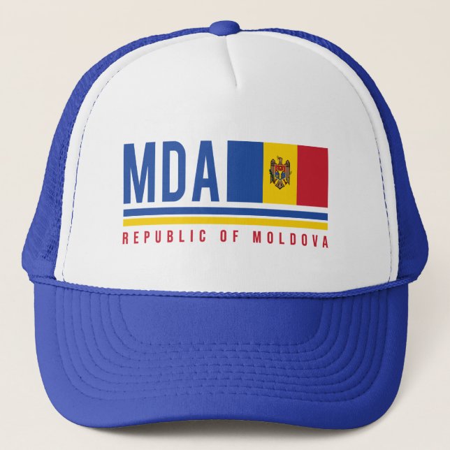 Casquette Drapeau Moldavie & Design de code ISO (Devant)