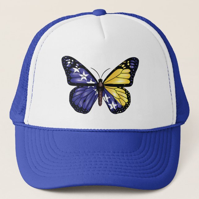 Casquette Drapeau monarque papillon de Bosnie (Devant)