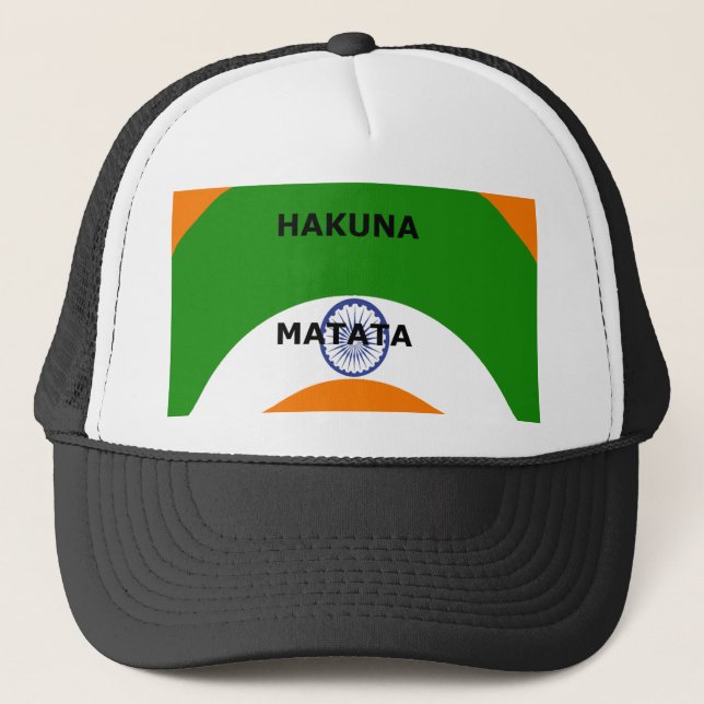 Casquette Drapeau national indien design avec "Hakuna Mat (Devant)