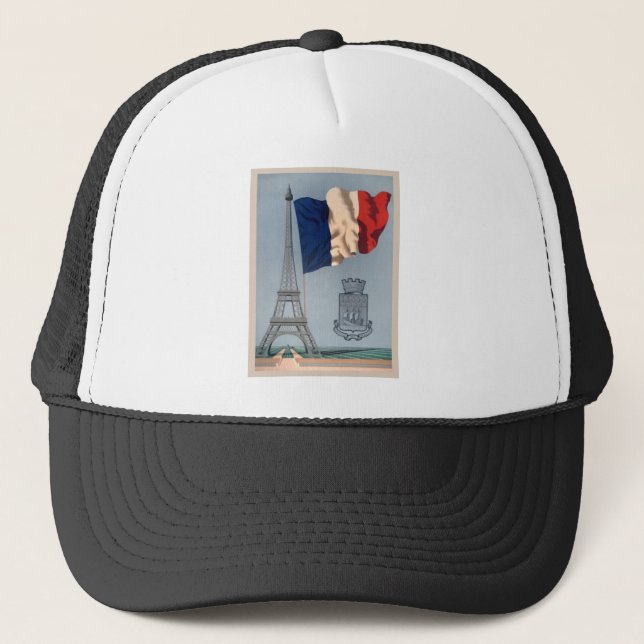 Casquette Drapeau national vintage et Tour Eiffel (Devant)