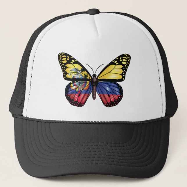 Casquette Drapeau Papillon Monarque Équateur (Devant)