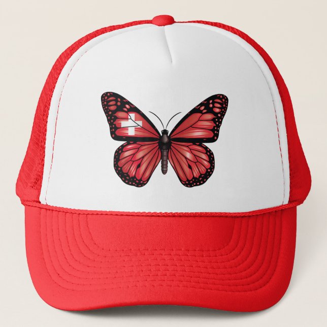 Casquette Drapeau papillon suisse (Devant)