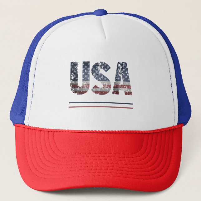 Casquette *~ Drapeau Patriotique AP16 Grunge American Baseba (Devant)